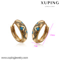 93380 Environmental copper earring fancy women jewelry turquoise paved huggies earrings